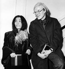 Warhol and Ono at Man on the Moon, 1974